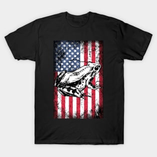 Patriotic Frog American Flag T-Shirt